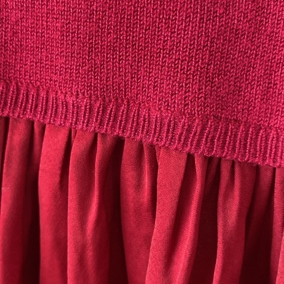 Torrid burgundy peplum mixed media short sleeve sweater size 2 - Picture 5 of 6